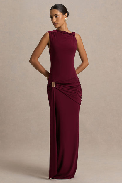 Decadence | Burgundy High-Neck Wrapped