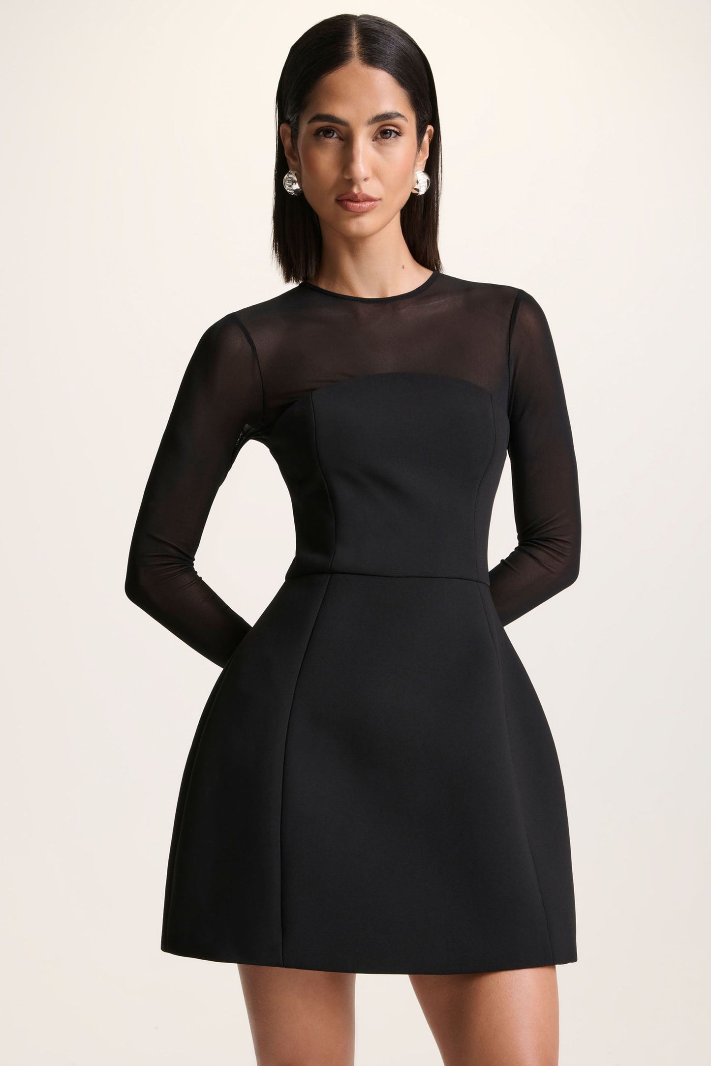 Aviana | Black Mesh Crew-Neck