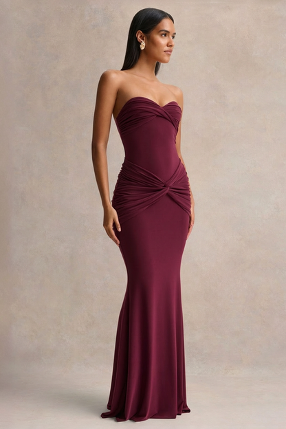 Elodia | Burgundy Bandeau Maxi