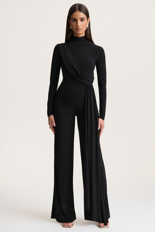 Havenna | Black High-Neck Jumpsuit