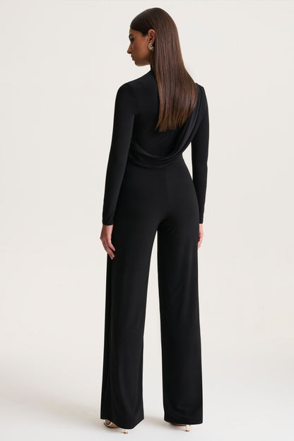 Havenna | Black High-Neck Jumpsuit