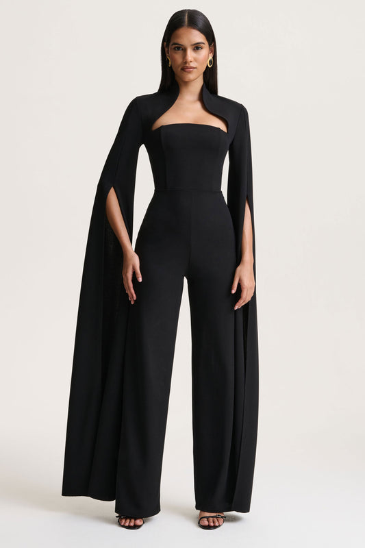 Elisabetta | Black Square-Neck Jumpsuit