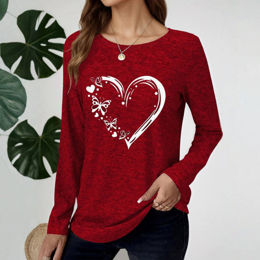 Casual Heart Print T-Shirt