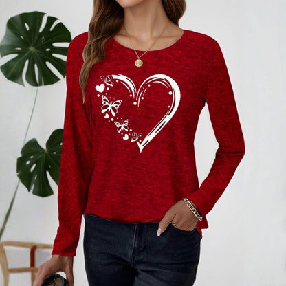 Casual Heart Print T-Shirt