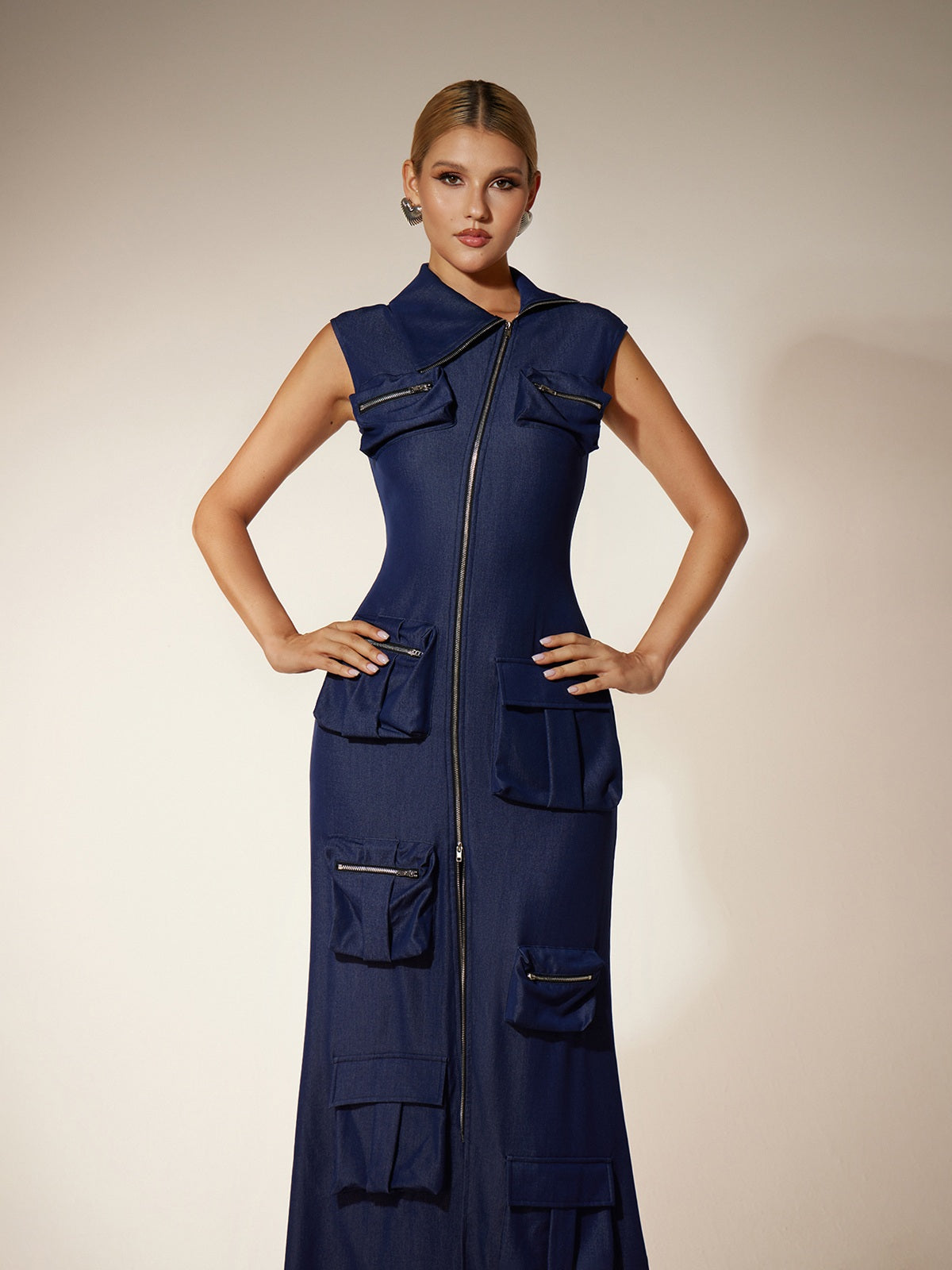 Ekewaka Zipper Utility Pocket Maxi Dress