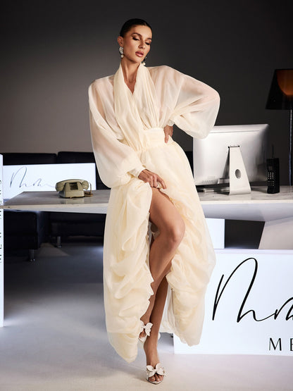 Ferdousi Balloon Sleeve Bubble Midi Dress