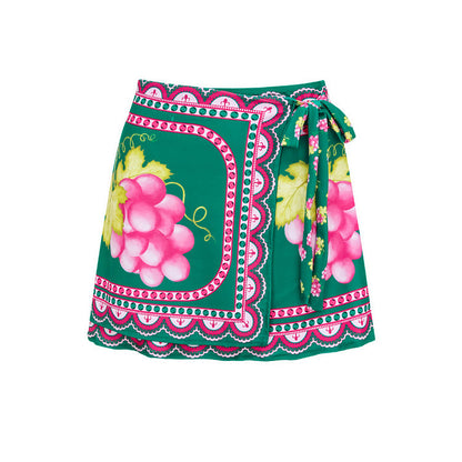 Retro Swimsuit - Short Skirt Set - Green