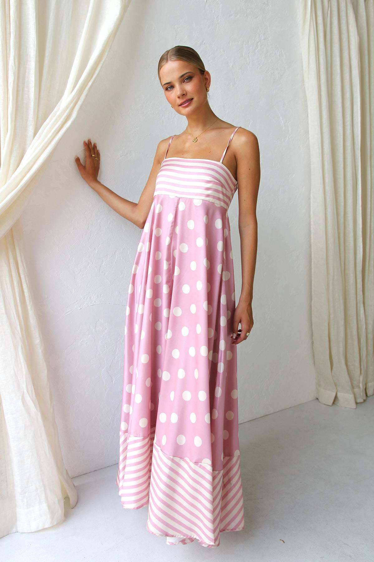 Colourfull Pleated Long Dress