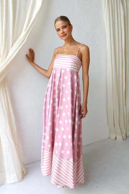 Colourfull Pleated Long Dress