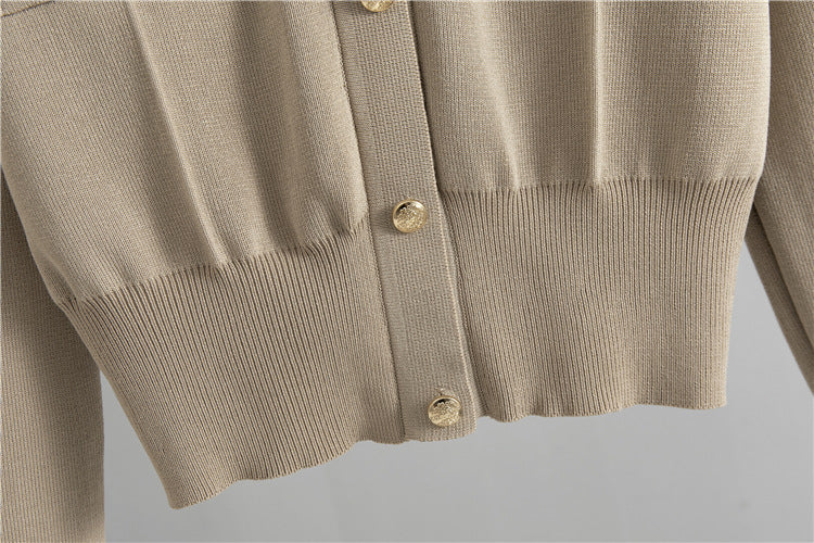 Tailored Knit Cardigan & Midi Skirt Set