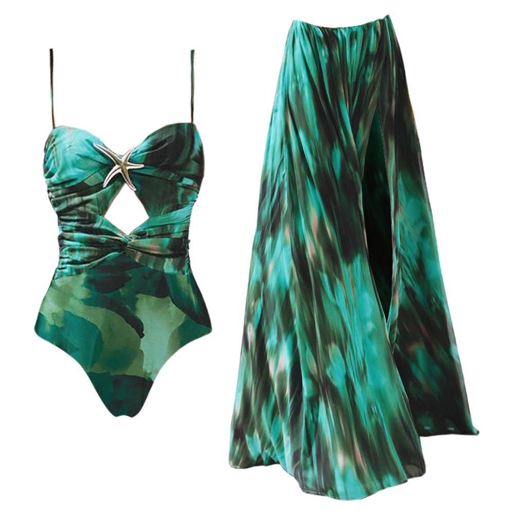 Palm Kiss  Swimsuit Set - Green