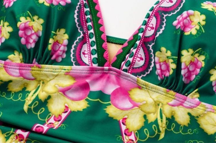 Retro Swimsuit - Short Skirt Set - Green