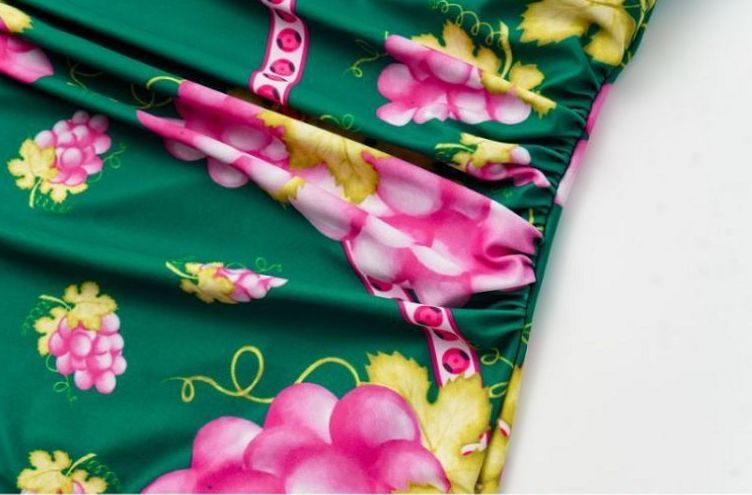 Retro Swimsuit - Short Skirt Set - Green