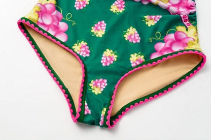 Retro Swimsuit - Short Skirt Set - Green