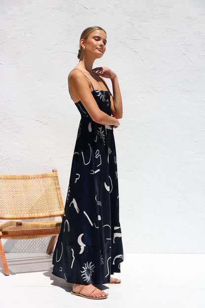 Colourfull Pleated Long Dress