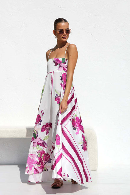 Colourfull Pleated Long Dress