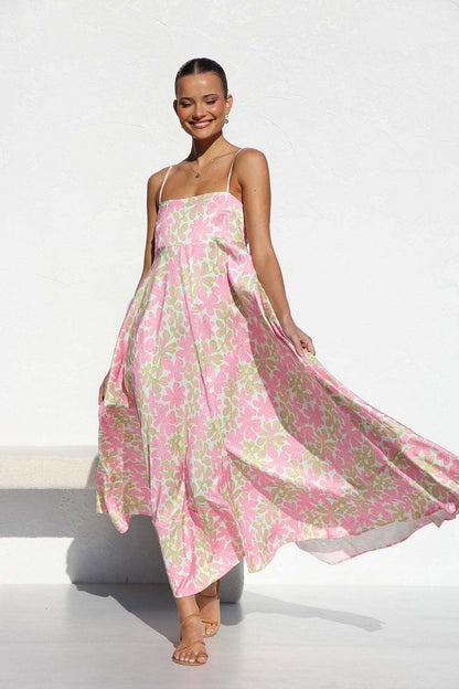 Colourfull Pleated Long Dress