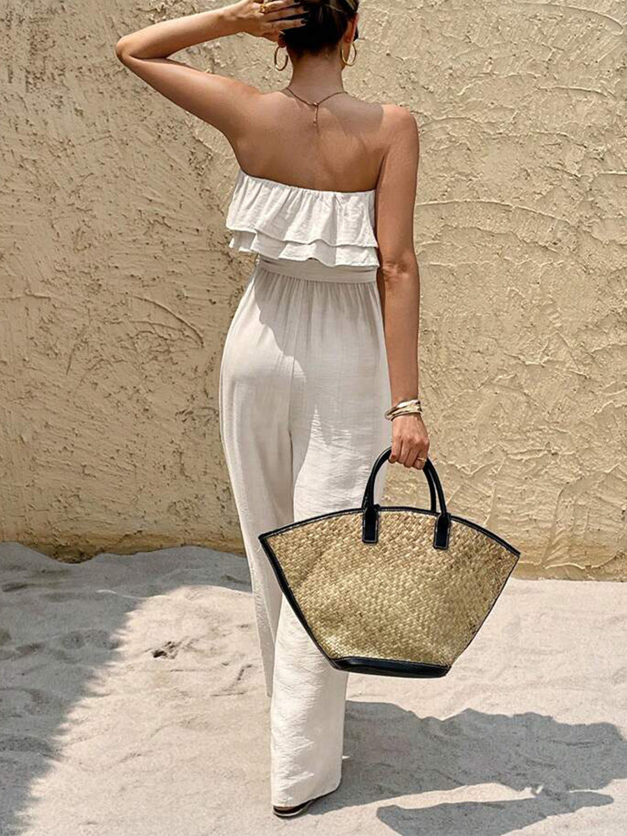 Strapless Ruffle Jumpsuit for Spring & Summer