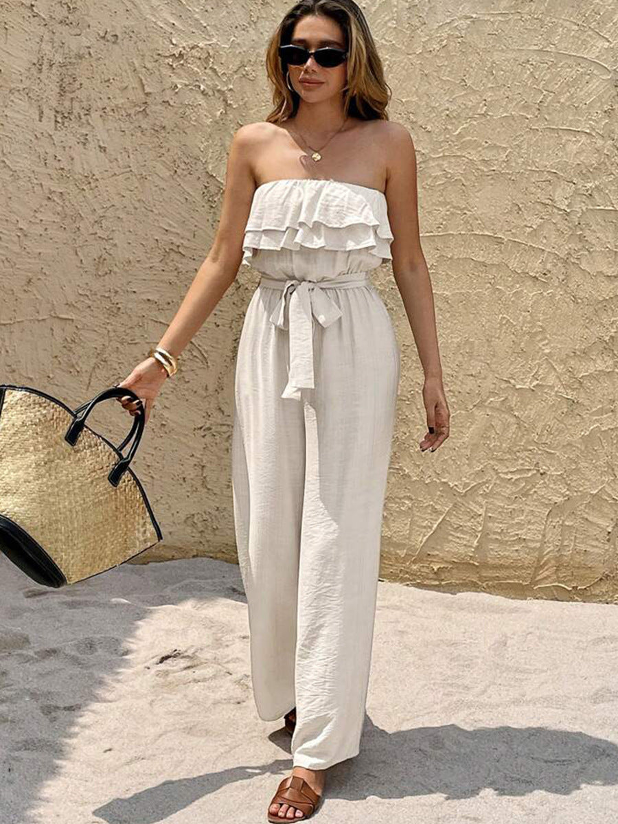 Strapless Ruffle Jumpsuit for Spring & Summer