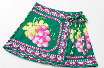 Retro Swimsuit - Short Skirt Set - Green