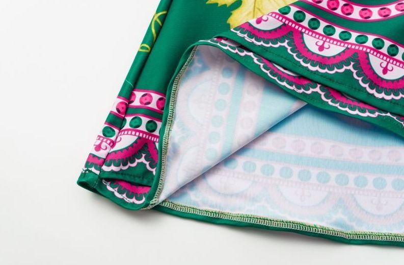 Retro Swimsuit - Short Skirt Set - Green