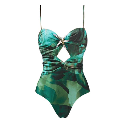 Palm Kiss  Swimsuit Set - Green