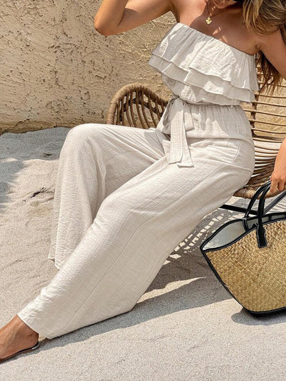 Strapless Ruffle Jumpsuit for Spring & Summer