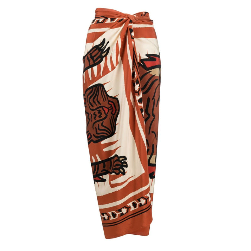 Dune Dance One-Shoulder Swimsuit Set - Orange