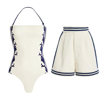 Ivory Tide Swimsuit Shorts Set - White
