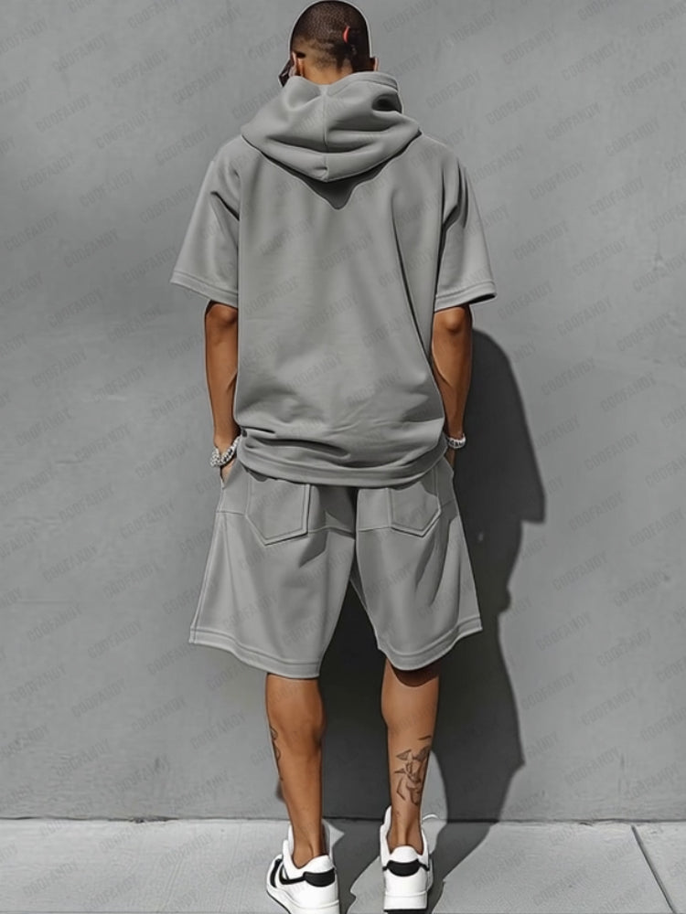 Casual Loose Fit Hooded Sports Set