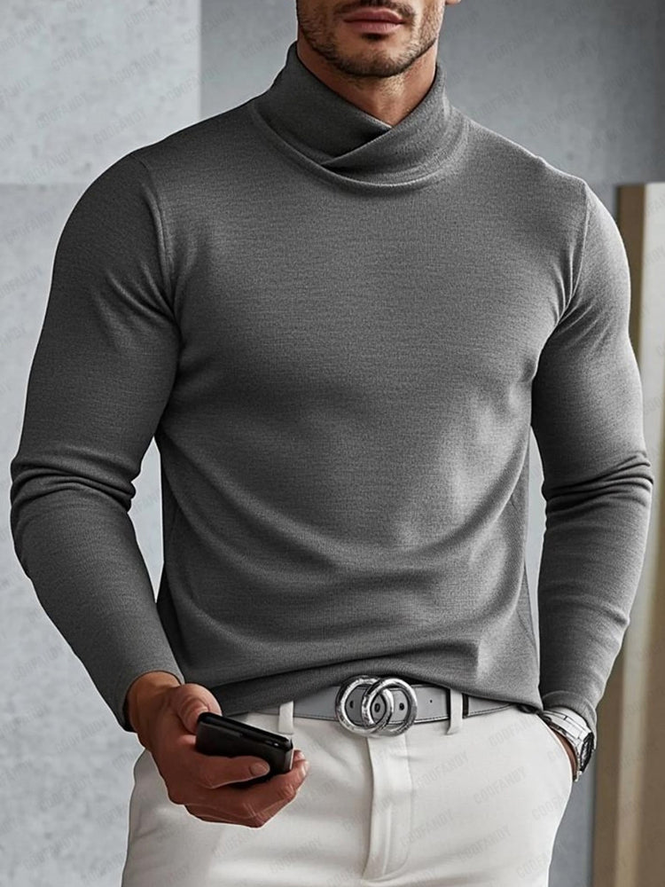 Versatile Soft Cross Turtleneck Undershirt