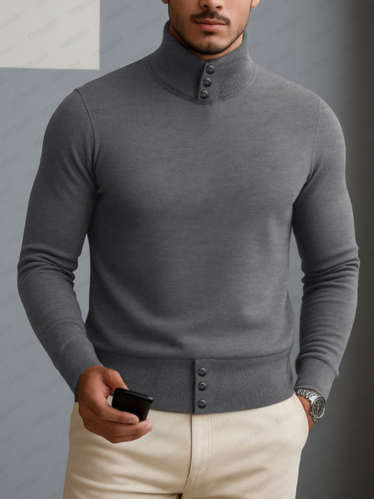 Urban Casual Ribbed Turtleneck Undershirt