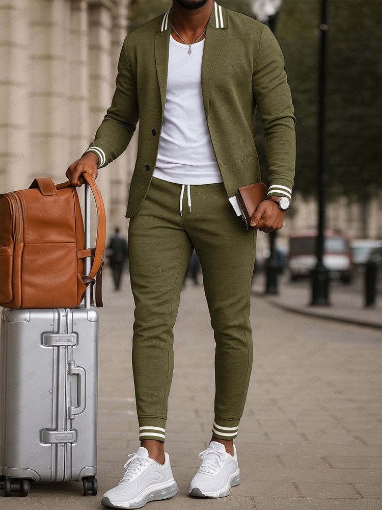 Athletic Inspired Blazer Pants Set