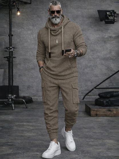 Sporty Cargo Style Knit Matching Set