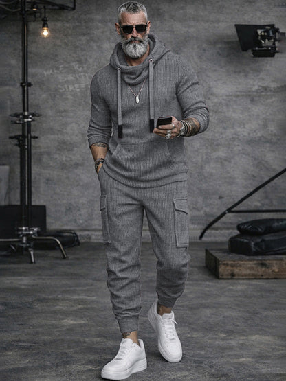 Sporty Cargo Style Knit Matching Set