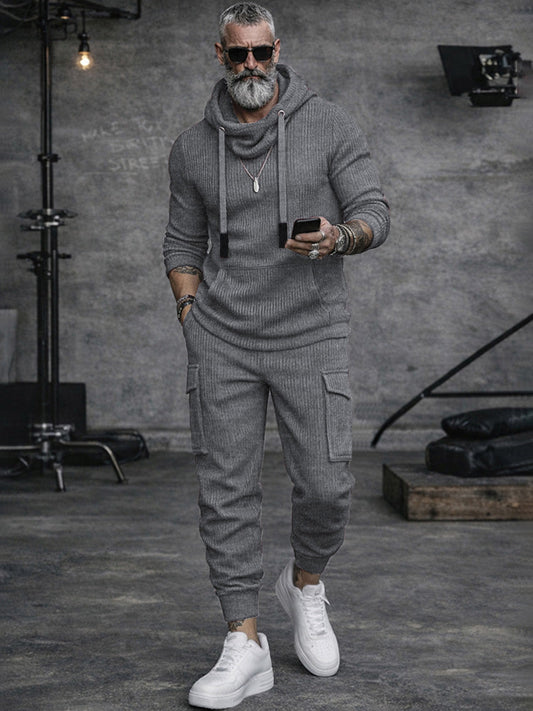 Sporty Cargo Style Knit Matching Set