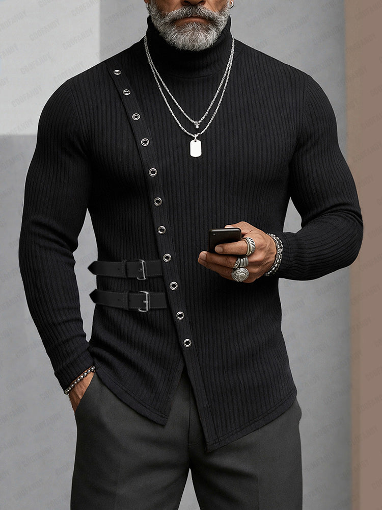Fashion Designer Asymmetric Knit Undershirt