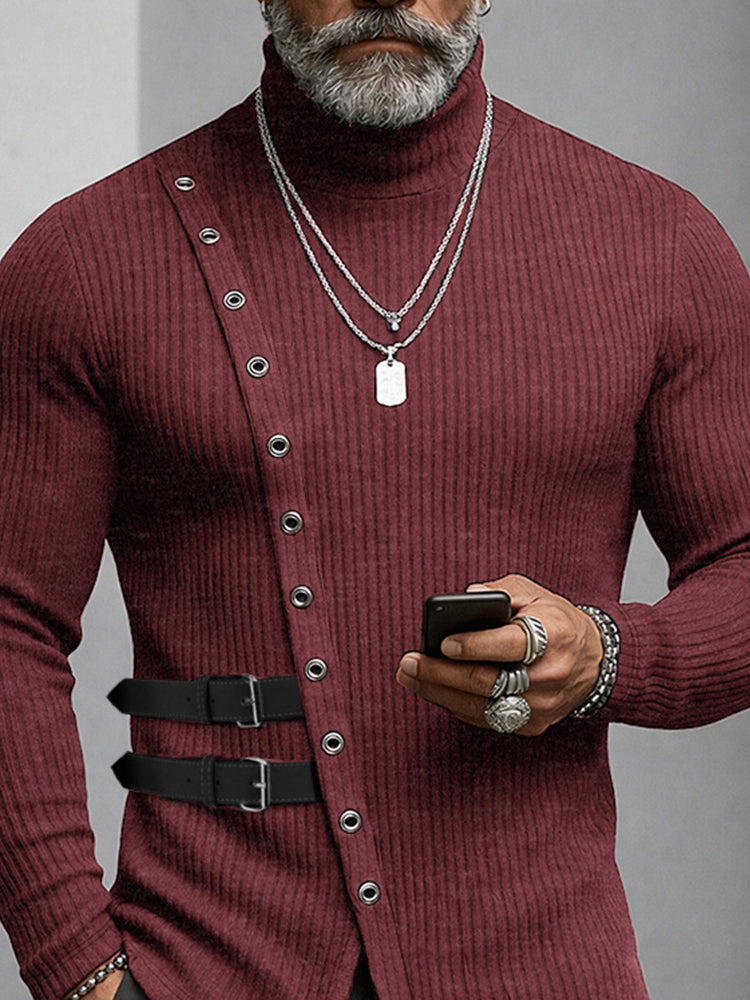 Fashion Designer Asymmetric Knit Undershirt