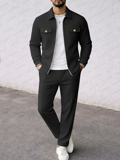 Classic Suede Jacket and Pants Set