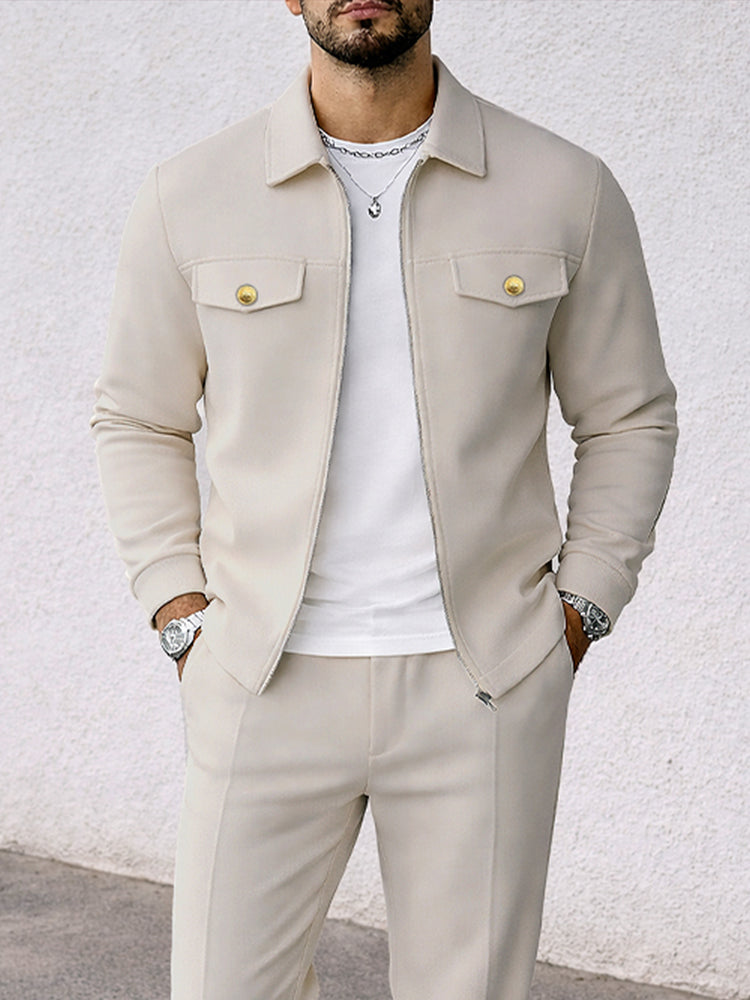 Classic Suede Jacket and Pants Set