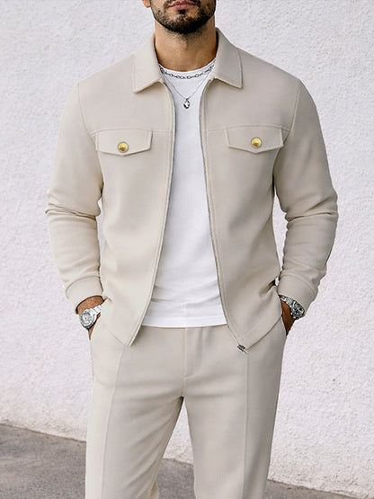 Classic Suede Jacket and Pants Set