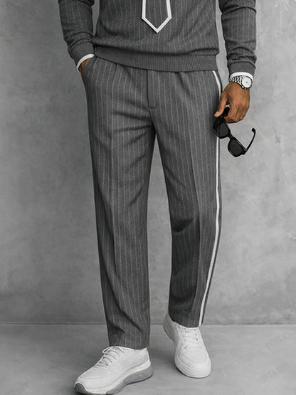 Unique Detachable Tie Design Pinstripe Matching Set