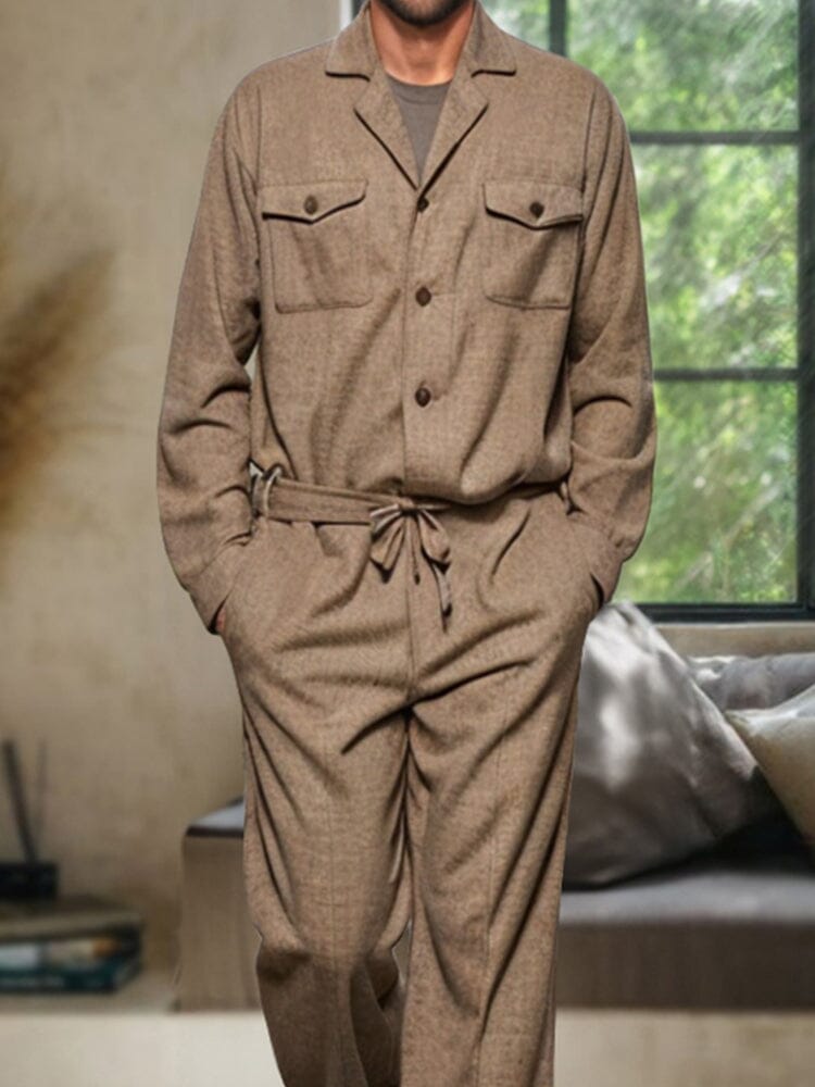 Stylish Leisure Jumpsuit with Belt