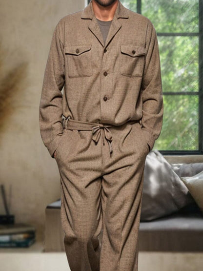 Stylish Leisure Jumpsuit with Belt