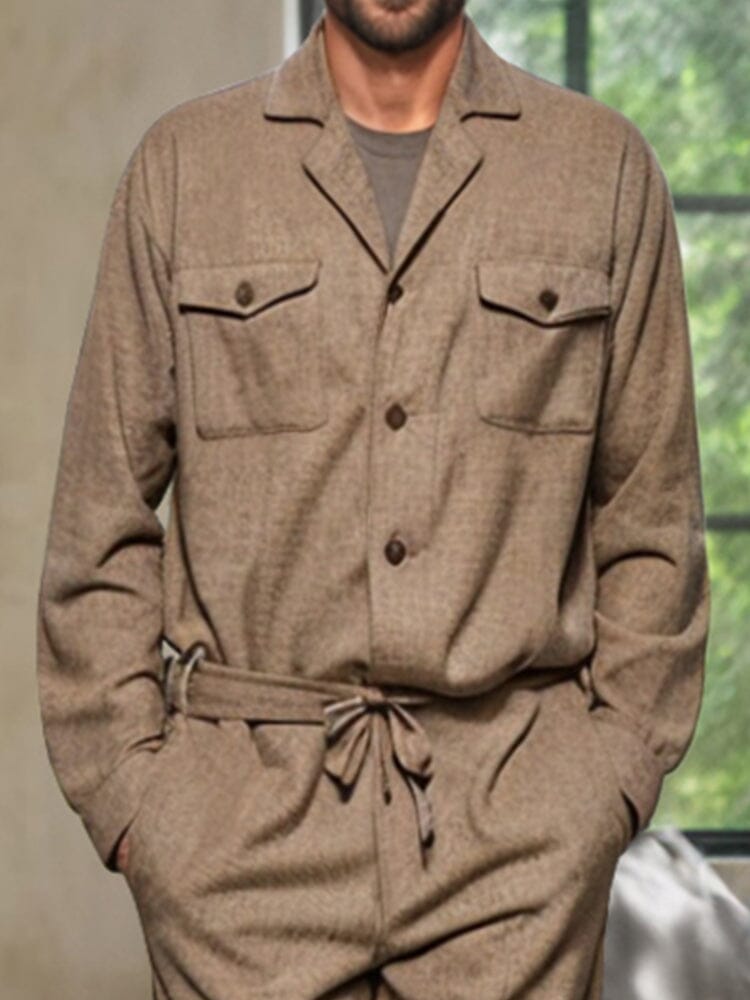 Stylish Leisure Jumpsuit with Belt