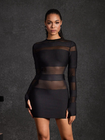 Velythar Long Sleeve Stripe Mini Dress