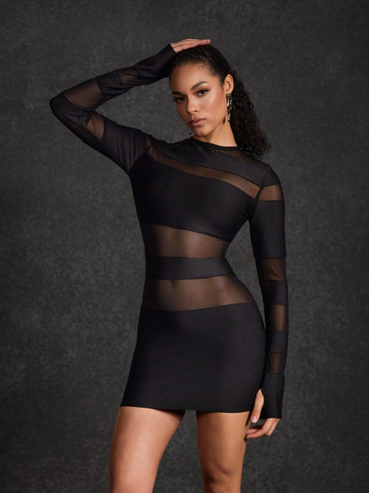 Velythar Long Sleeve Stripe Mini Dress