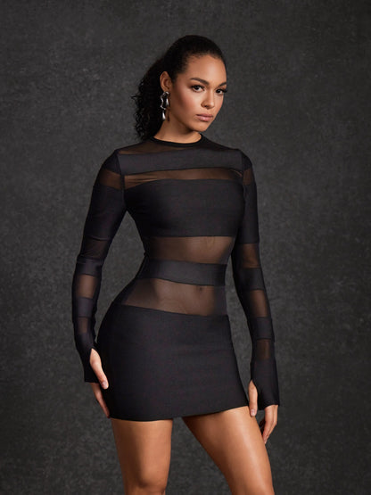 Velythar Long Sleeve Stripe Mini Dress