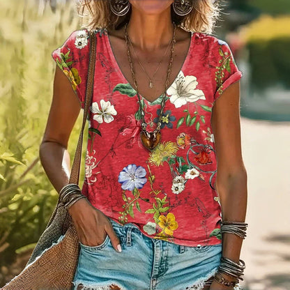 Vintage Floral Print T-Shirt