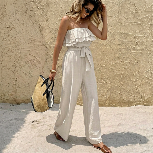 Strapless Ruffle Jumpsuit for Spring & Summer